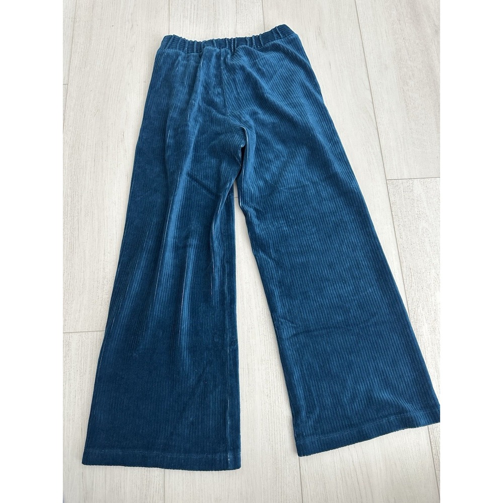 Stateside Elastic Waist‎ Ribbed Slip-On Pants Sz XS Blue Corduroy
